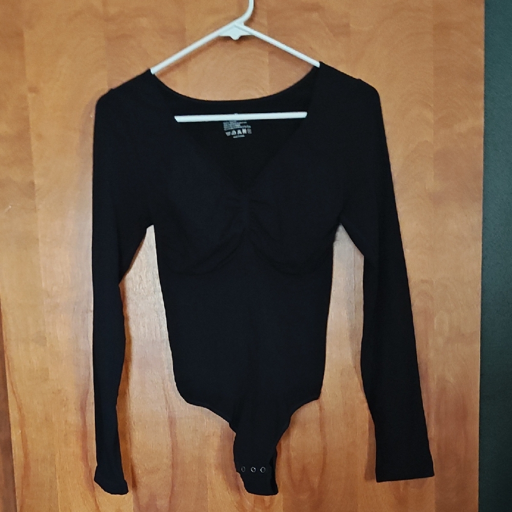 Women's Black Long Sleeve Shapewear Bodysuit